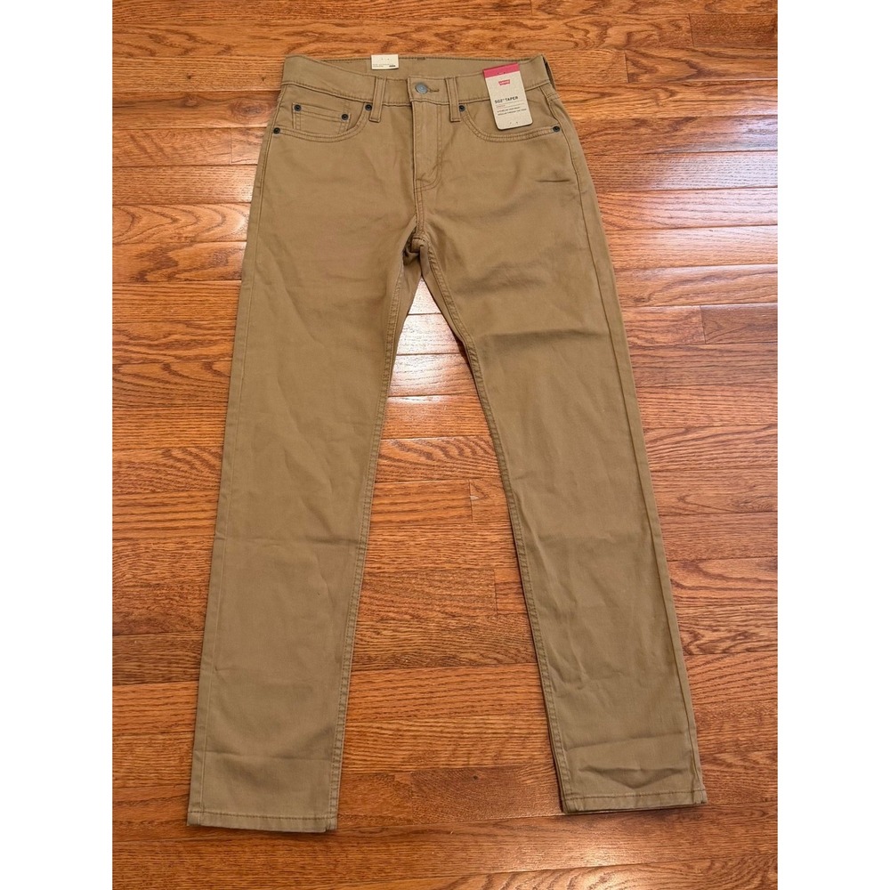 New‎ Levi's 502 Taper Stretch Pants Chino Fits Mens 28x30 Brown Khakis Casual
